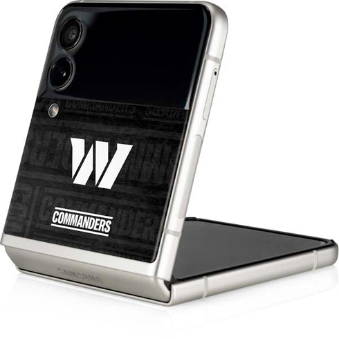 NFL Washington Commanders Black and White Galaxy Z Flip4 5G Skin